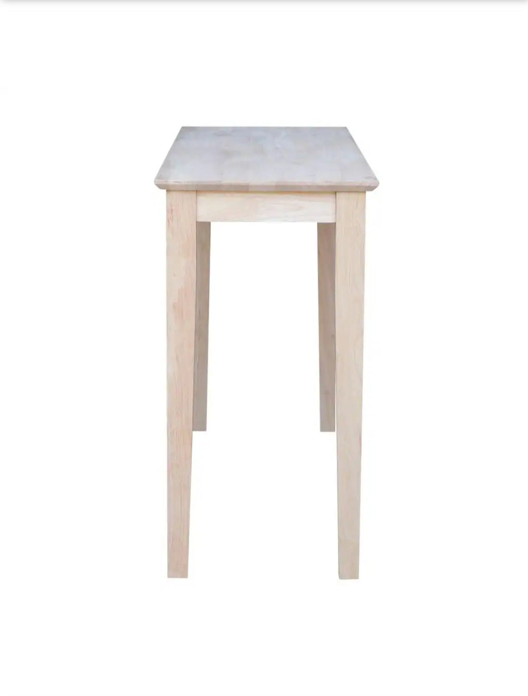 Shaker wood console table, 60" rectangle design, featuring clean lines and a versatile style.