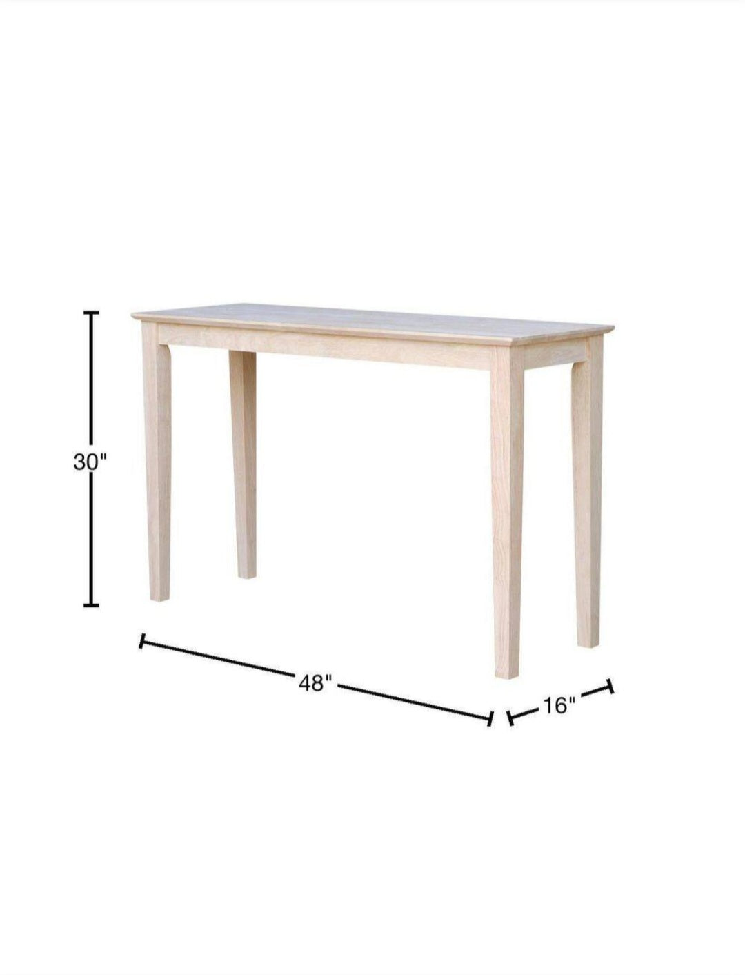 Shaker 48" Rectangle Wood Console Table