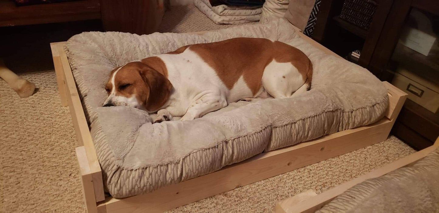 Handmade custom rustic wooden crate vintage style dog bed, pet bed, pet furniture, cat furniture, cat bed