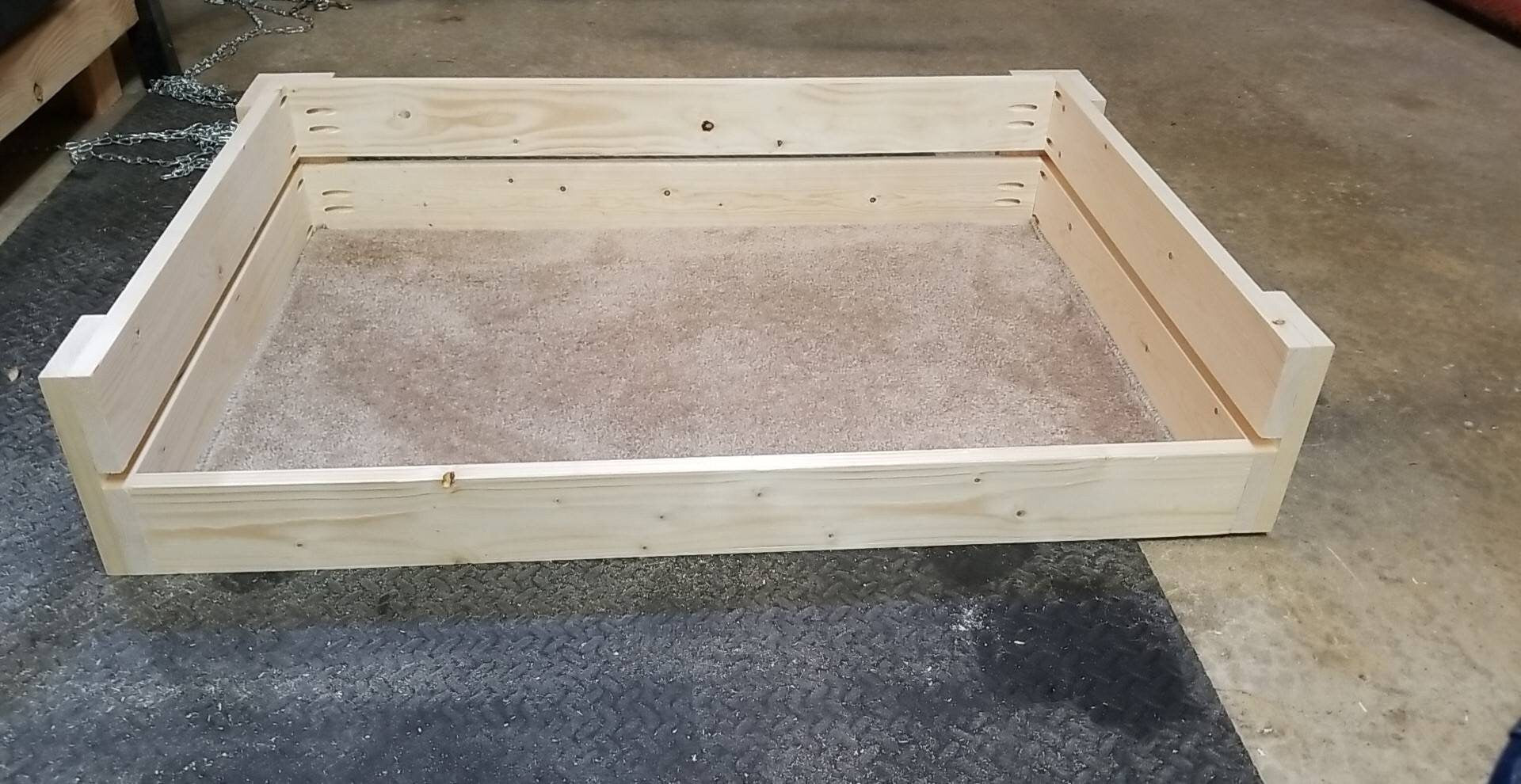 Handmade custom rustic wooden crate vintage style dog bed, pet bed, pet furniture, cat furniture, cat bed