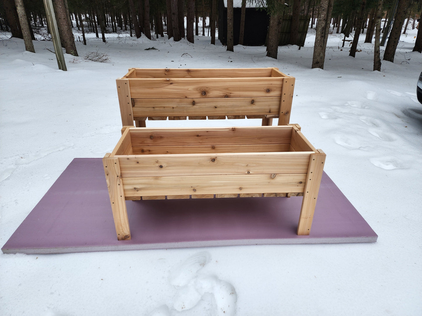 Raised Redwood Cedar Planter