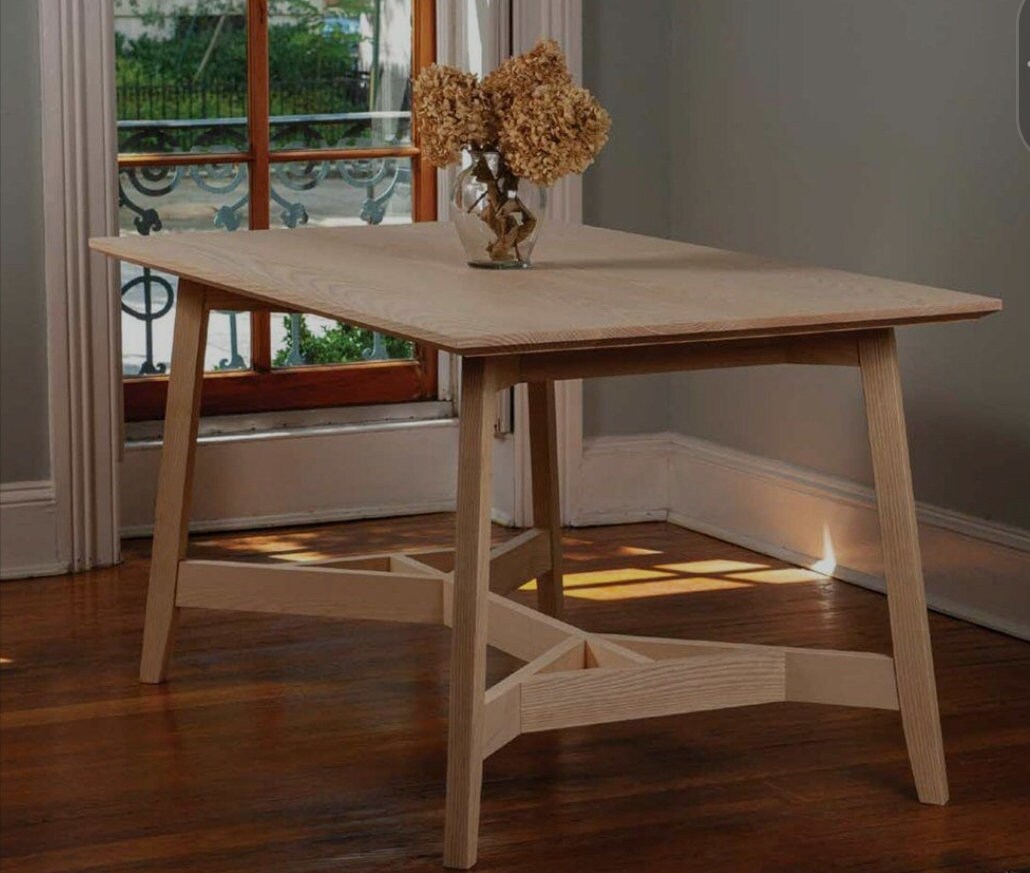 Hayrake Farmhouse Style Hickory Dining Table - Handmade Rustic Furniture