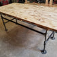 Handmade rustic farm house table oak plank coffee table with industrial black pipe legs farmhouse coffee table