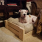 Handmade custom rustic wooden crate vintage style dog bed, pet bed, pet furniture, cat furniture, cat bed