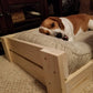 Handmade custom rustic wooden crate vintage style dog bed, pet bed, pet furniture, cat furniture, cat bed