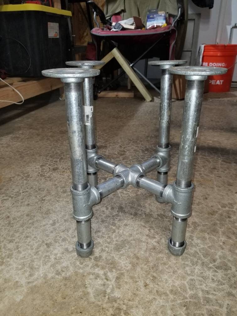 Industrial pipe table legs, furniture legs, coffee table legs, custom pipe legs with welded joints made to last 3/4" Diameter