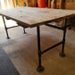 Handmade rustic farm house table oak plank coffee table with industrial black pipe legs farmhouse coffee table