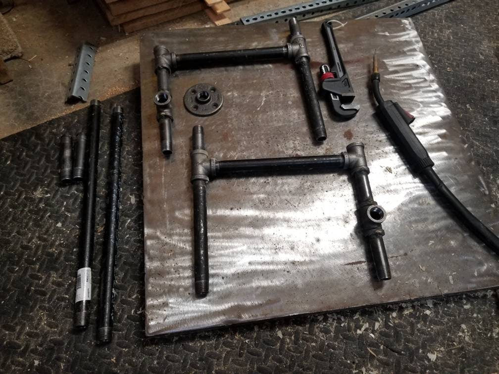 Industrial pipe table legs with welded joints made to last 1/2" Diameter