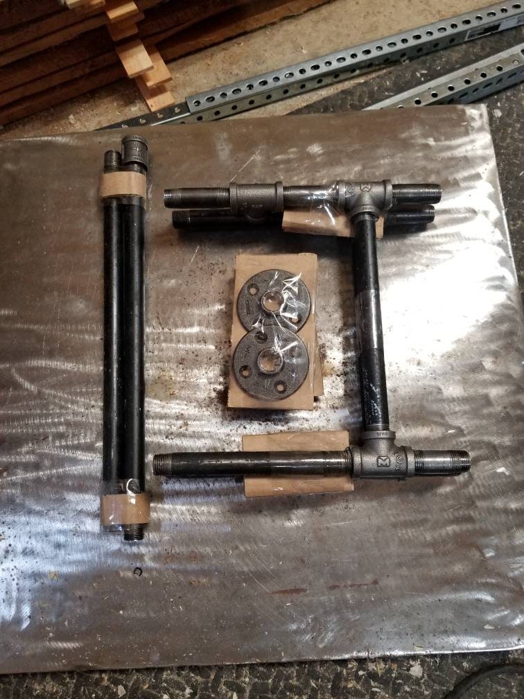 Industrial pipe table legs with welded joints made to last 1/2" Diameter