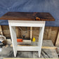 Farmhouse table, End Table, custom handmade with USB ports and electrical outlets