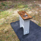 Farmhouse table, End Table, custom handmade with USB ports and electrical outlets