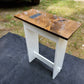 Farmhouse table, End Table, custom handmade with USB ports and electrical outlets