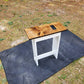 Farmhouse table, End Table, custom handmade with USB ports and electrical outlets