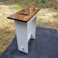 Farmhouse table, End Table, custom handmade with USB ports and electrical outlets