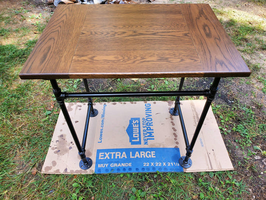 Handmade rustic farm house table oak plank coffee table with industrial black pipe legs farmhouse coffee table