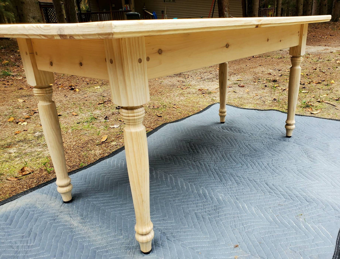 Country Farmhouse Harvest Dining Table Kit - Unfinished Reclaimed Pine Barnwood 60" long × 30" wide