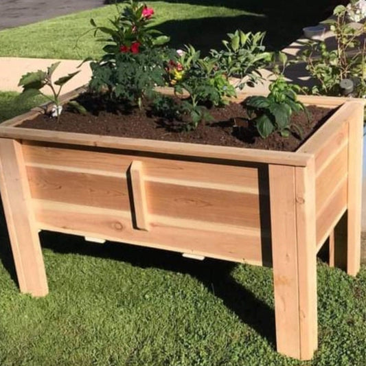 Raised Redwood Cedar Planter