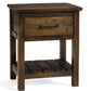 Set of 2 Barnwood Nightstands Country Rustic Style Bedroom Furniture