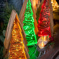 Rustic Cedar Wooden Christmas Tree with Fairy Lights