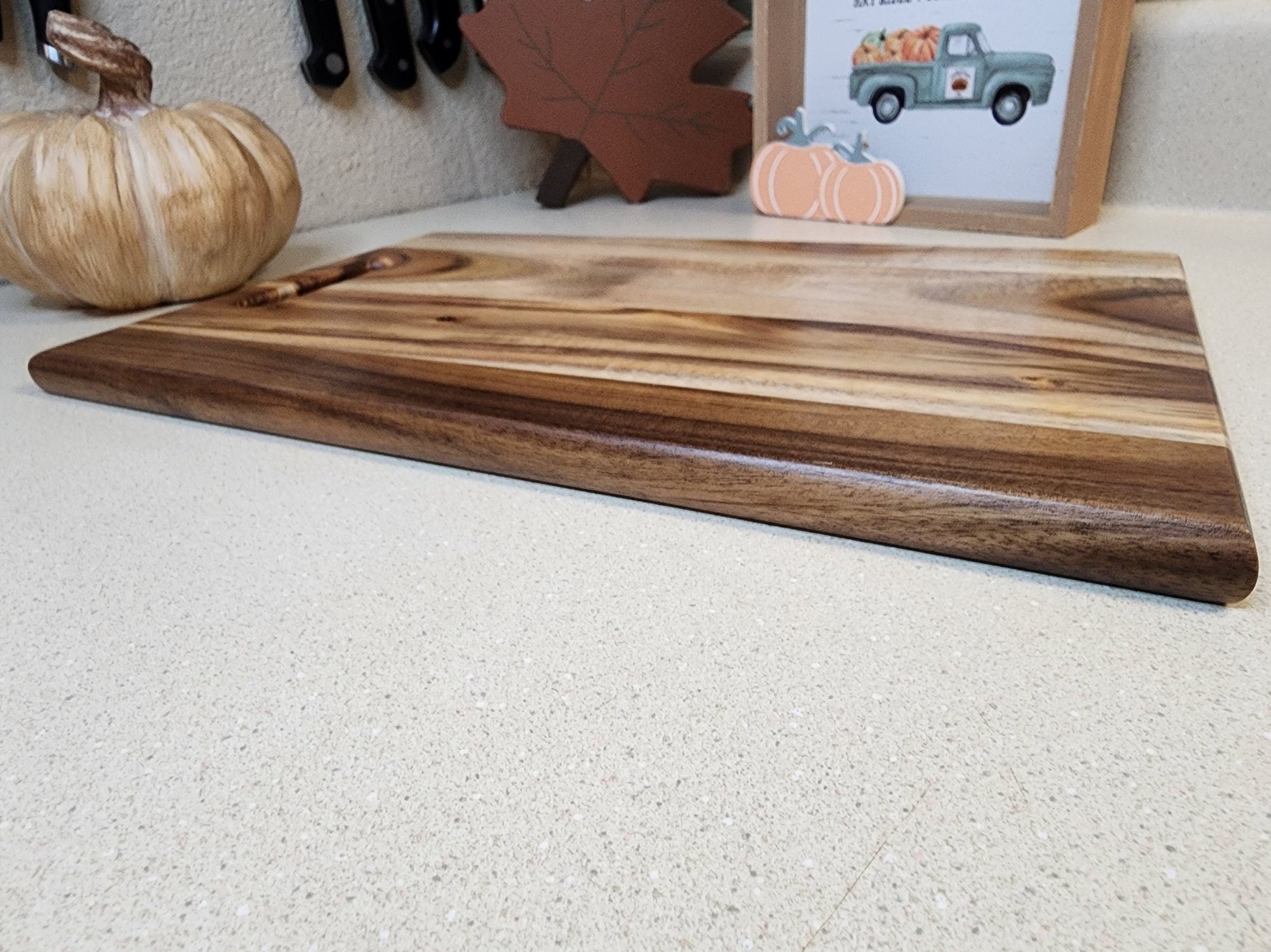 Rustic Hardwood Chopping Serving Board - Handcrafted Kitchen Essential