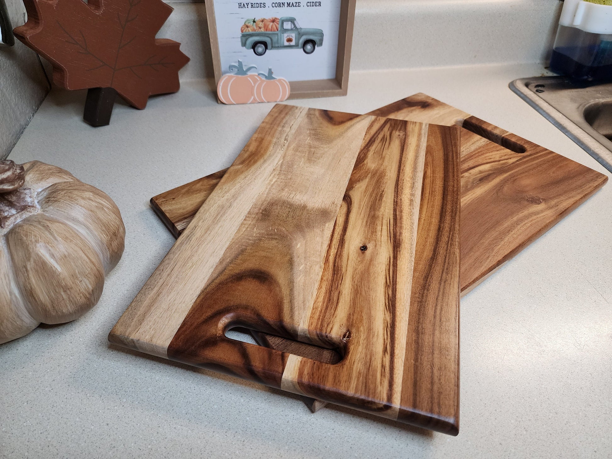 Rustic Hardwood Chopping Serving Board - Handcrafted Kitchen Essential