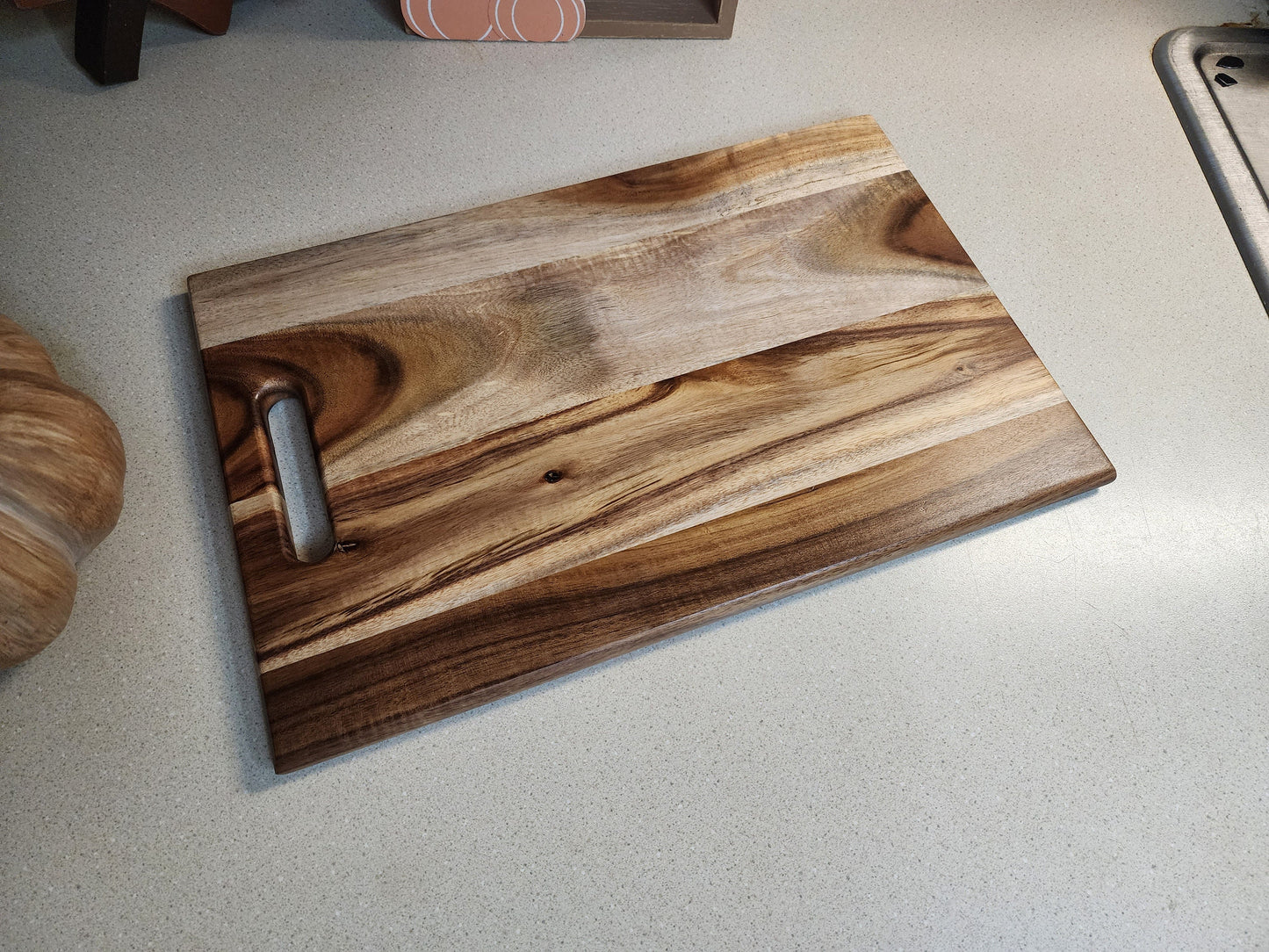 Rustic Hardwood Chopping Serving Board - Handcrafted Kitchen Essential