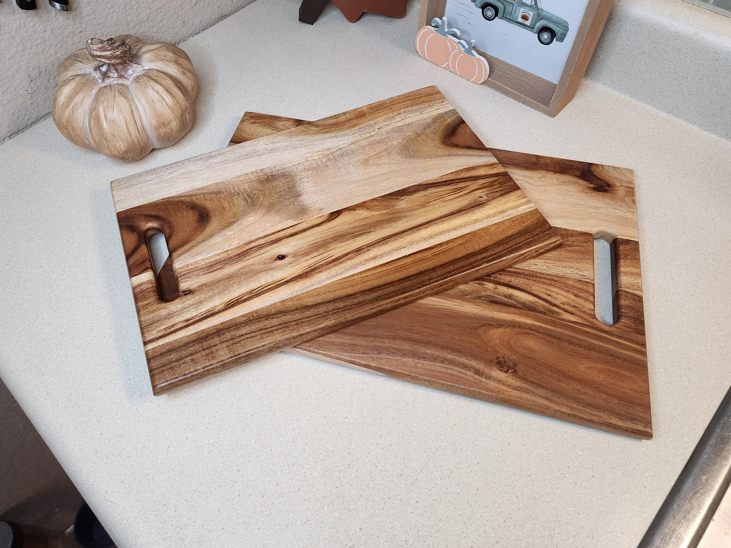 Rustic Hardwood Chopping Serving Board - Handcrafted Kitchen Essential