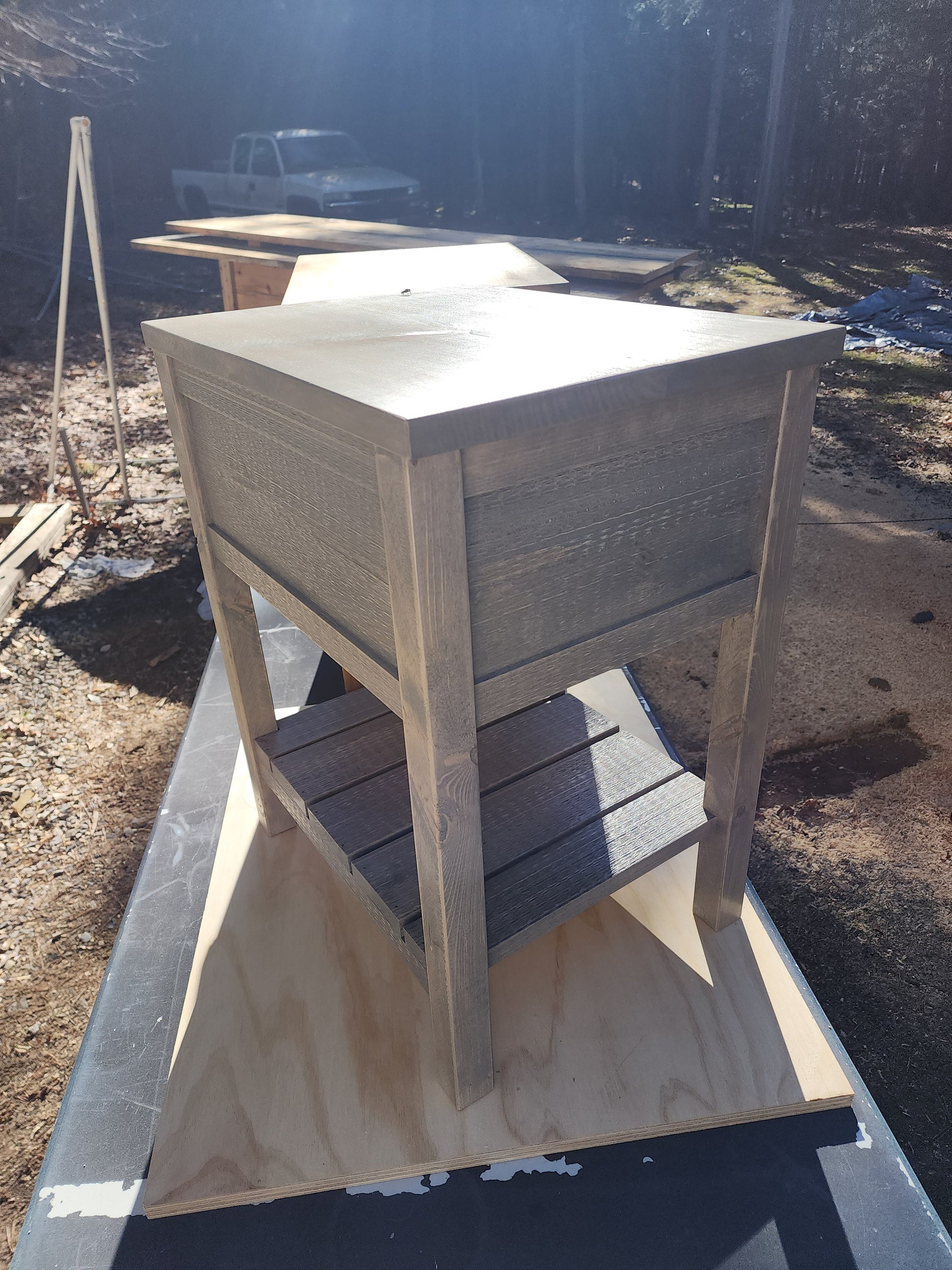 Farmhouse Decor - Barnwood Nightstand Country Rustic Style Bedroom Furniture