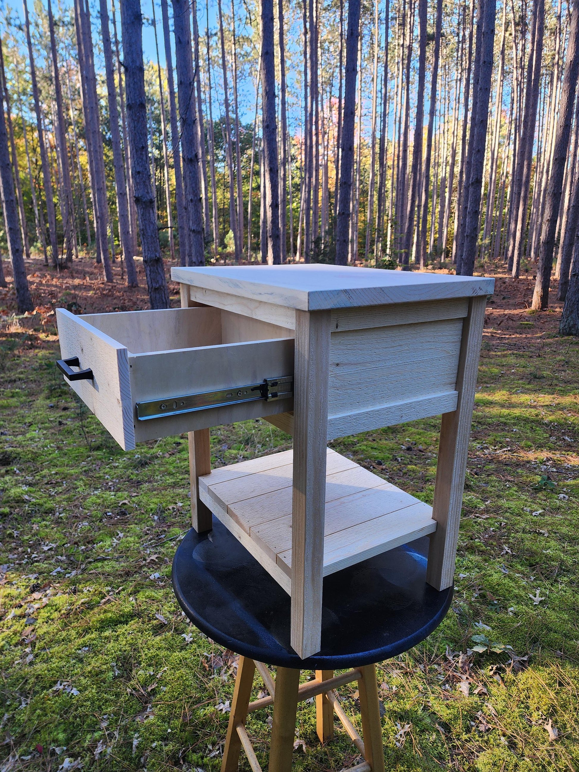 Farmhouse Decor - Barnwood Nightstand Country Rustic Style Bedroom Furniture